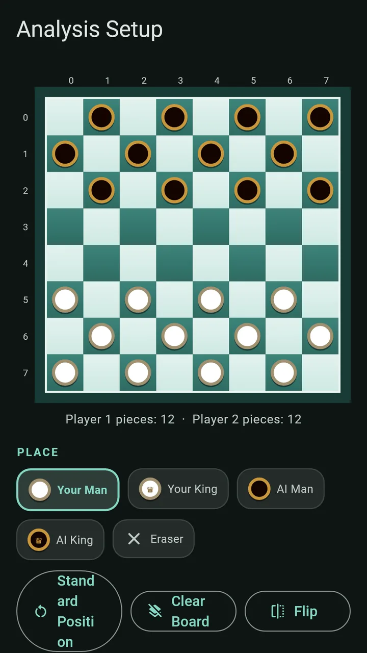 Brazilian checkers custom board setup
