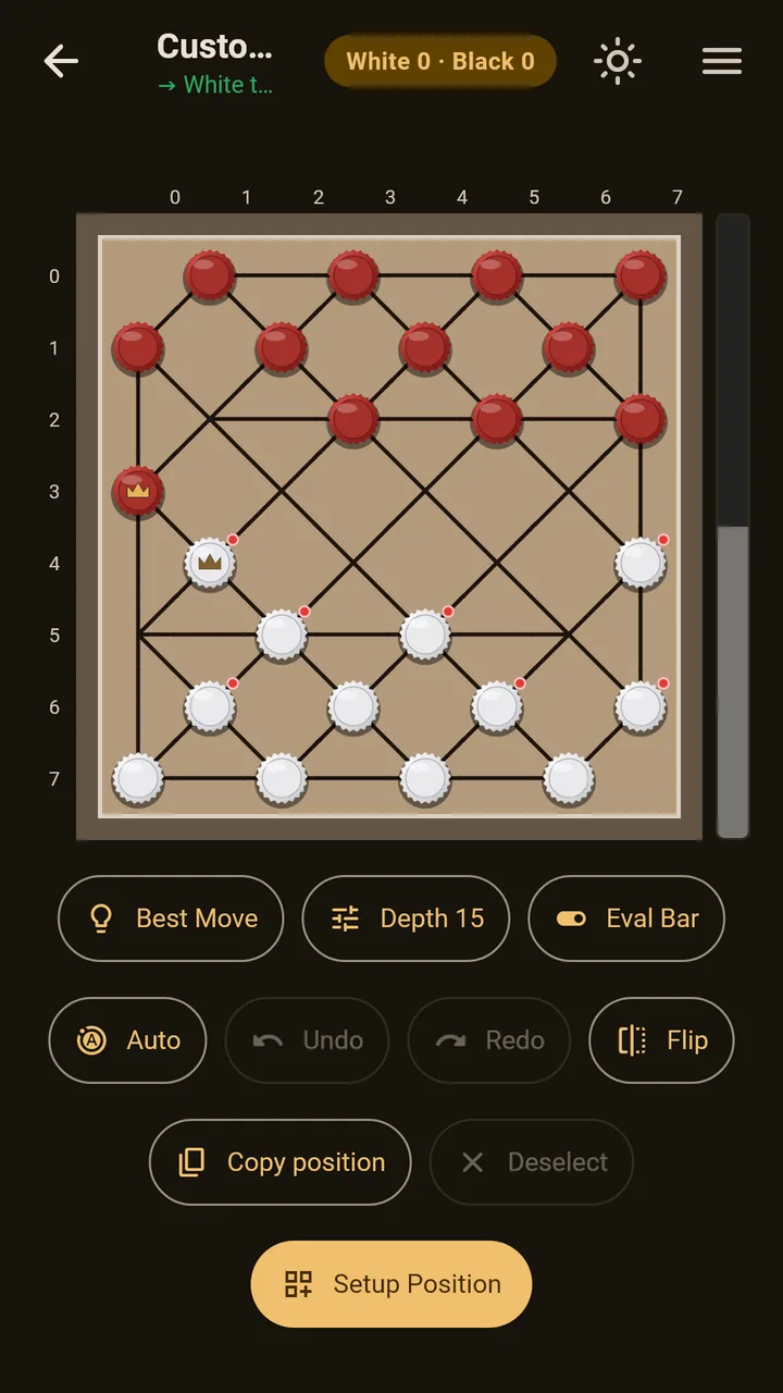 Dama Ta! analysis board