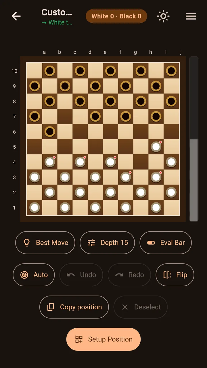 International draughts analysis board