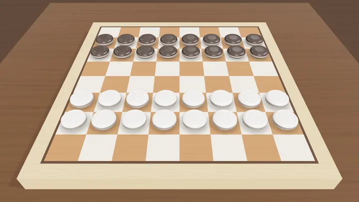 Turkish draughts 3D board on a wide screen